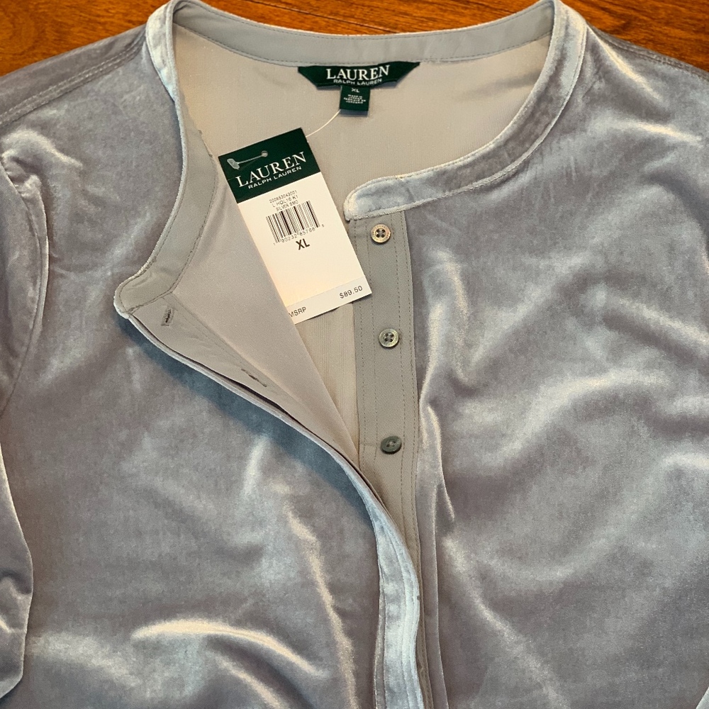 BNWT Lauren by Ralph Lauren Velvet Henley